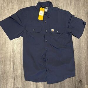 Carhartt Navy Force Solid Short Sleeve Shirt
